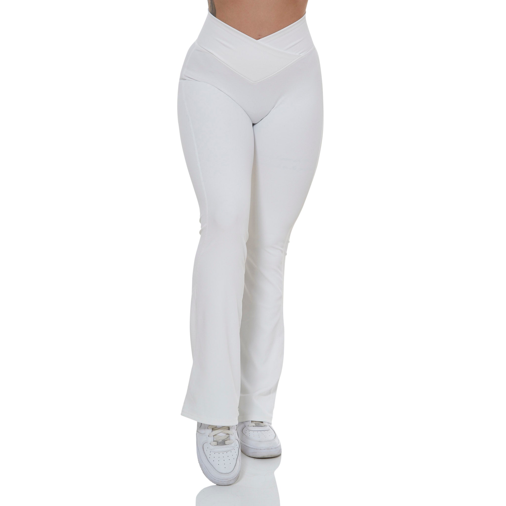 Flared Yoga Bukser - Hvid