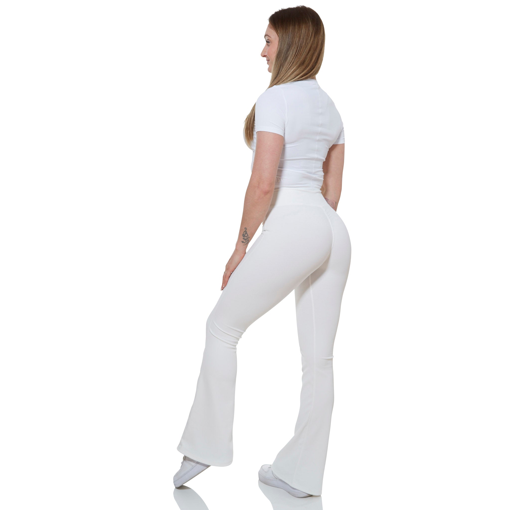 Flared Yoga Bukser - Hvid