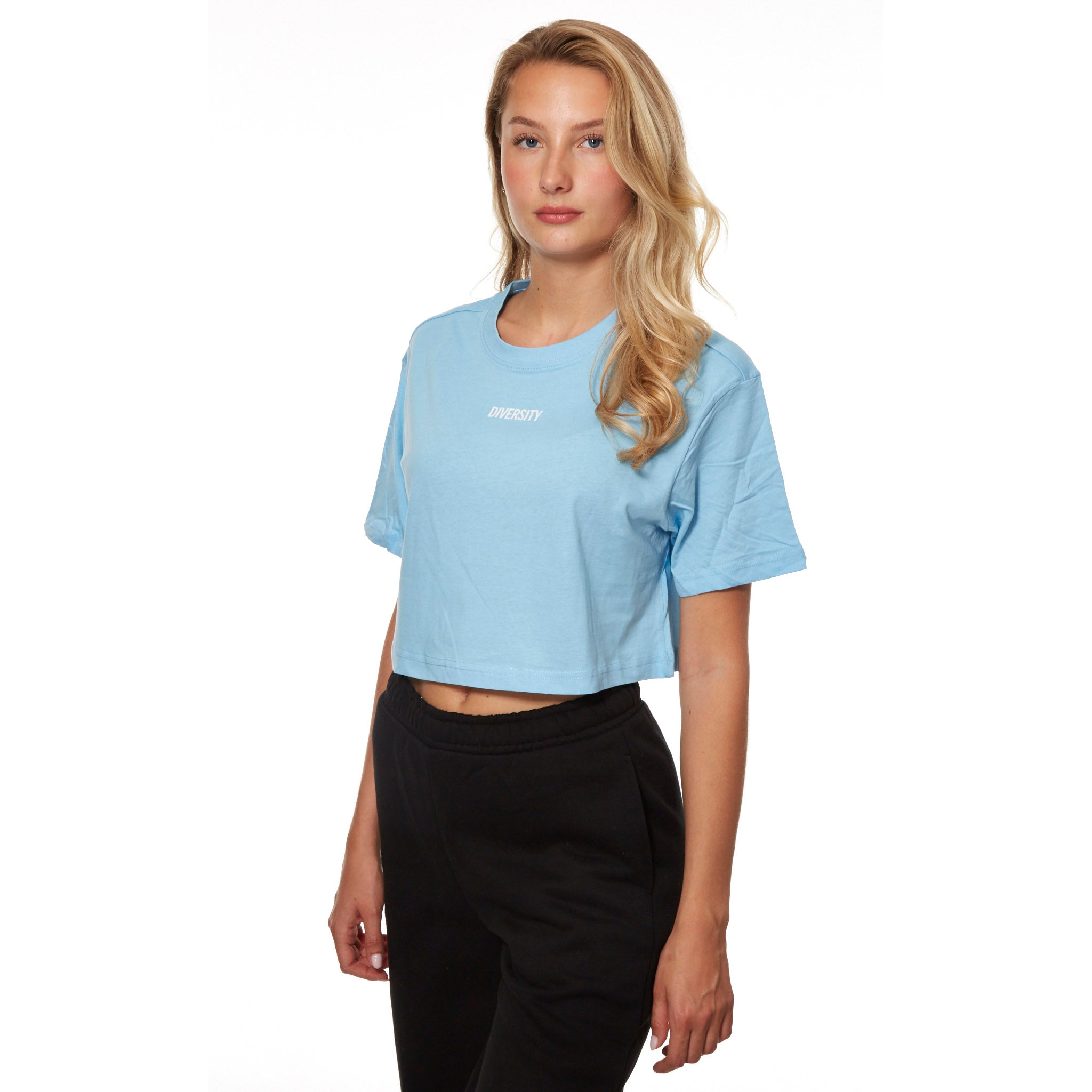 Leema's Cropped T-Shirt - Baltic Blå