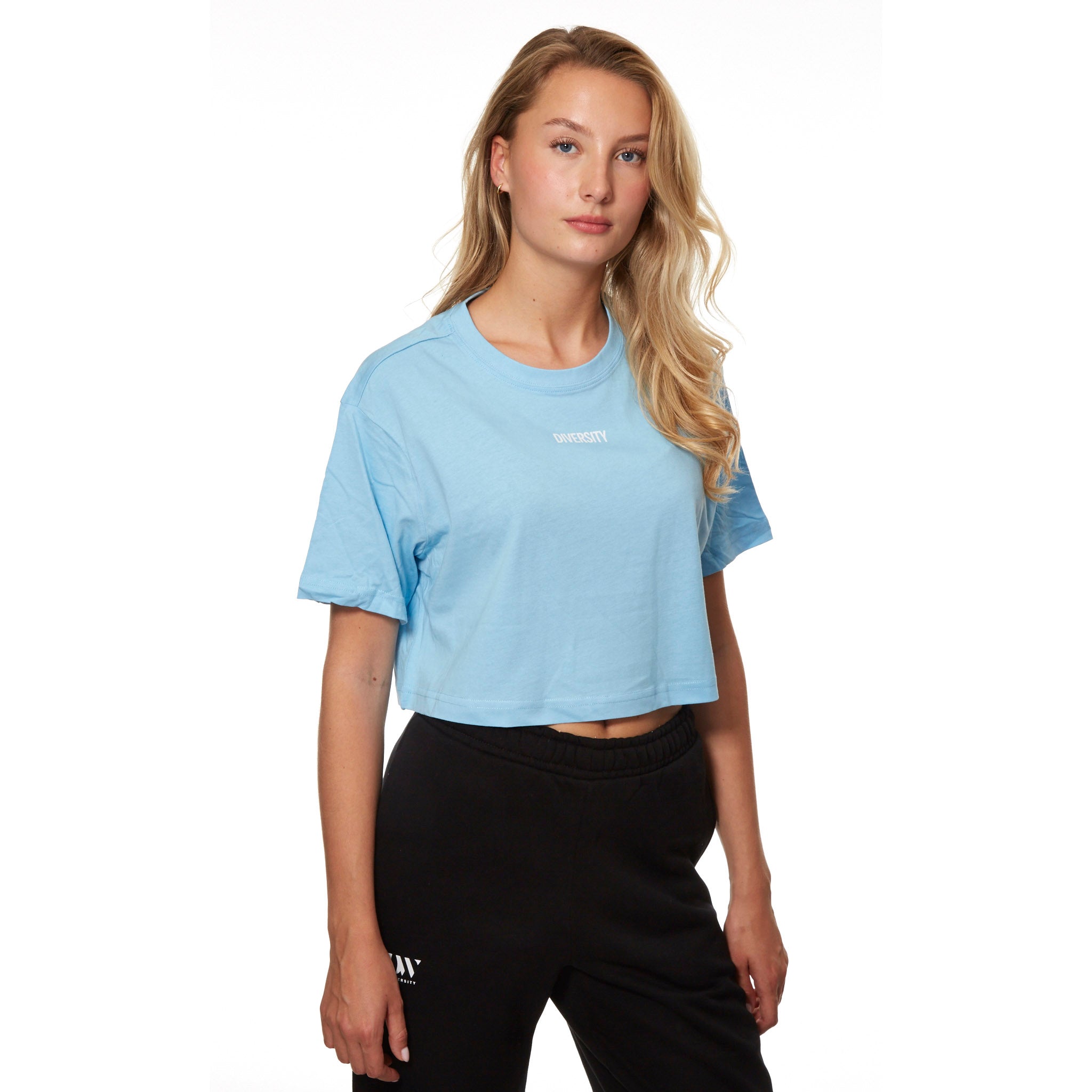 Leema's Cropped T-Shirt - Baltic Blå